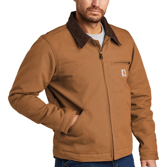 (NWT) Carhartt Mens Duck Detroit Jacket Winter Coat Brown - Picture 4 of 7